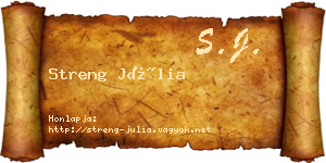 Streng Júlia névjegykártya