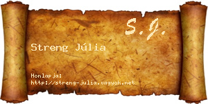 Streng Júlia névjegykártya
